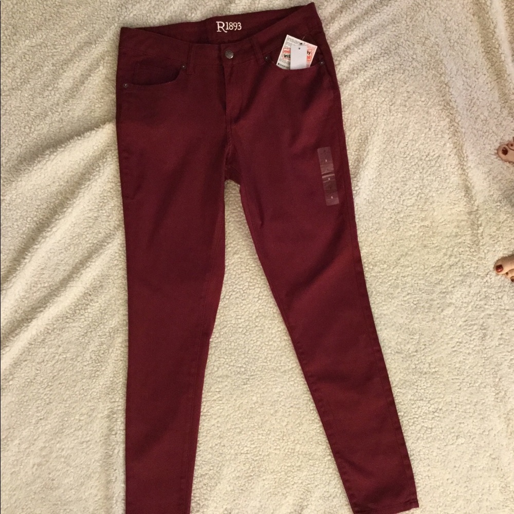 NEW Burgundy straight leg pants - Picture 2 of 5